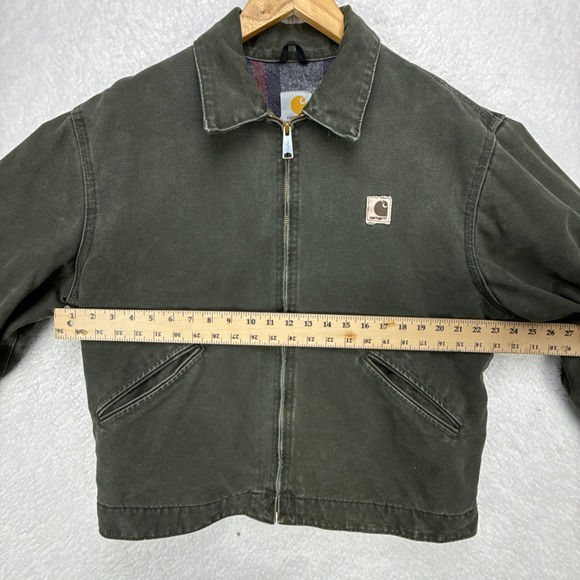 Carhartt Detroit Jacket Blanket Lined Mens Large J146 MOS Moss Green - Picture 5 of 11